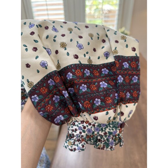 Vintage Jonathan Logan Prairie Dress Floral Ruffle Neck ILGWU Union Made USA L - Picture 6 of 14